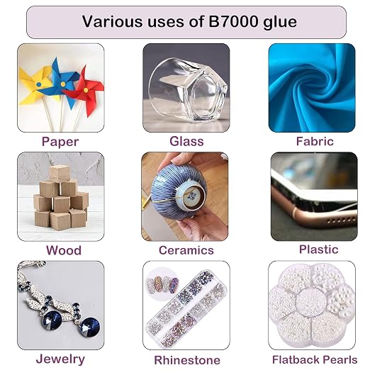 B7000 Jewelry Glue for Making, FITTDYHE 1PCS 50ML/1.69 fl oz Clear Adhesive for Rhinestone, Fabric, Multipurpose Super B-7000 for Phone Repair, Nail Art, Wood, Glass, Charms