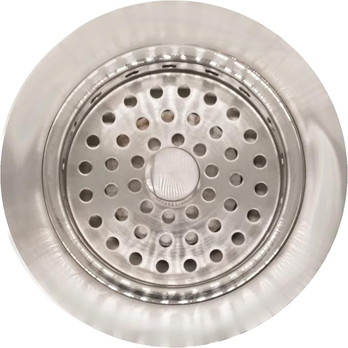 Westbrass CO2165S-07 COMBO PACK 3-1/2" Post Style Large Kitchen Sink Basket Strainer and Waste DisposalDrain Flange with Basket Strainer, Satin Nickel