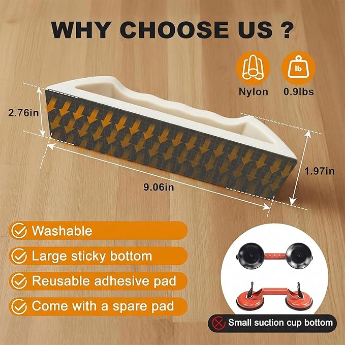 Floor Gap Fixer Tool Kit – Heavy-Duty Plank Grabber & Washable Adhesive Pad for Laminate, Vinyl, and Hardwood Flooring Repair (Only Plank Grabber)