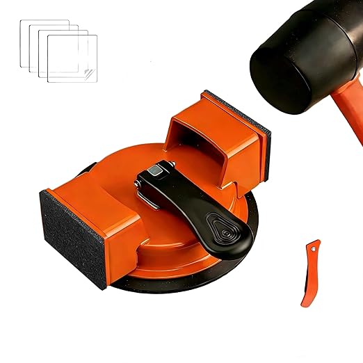 Floor Gap Fixer Tool Heavy Duty - Enhanced Vacuum Suction Cup with Quick Lock, 4 PCS Sticky Pads for Laminate, Vinyl, Wood, Tile Flooring Repair