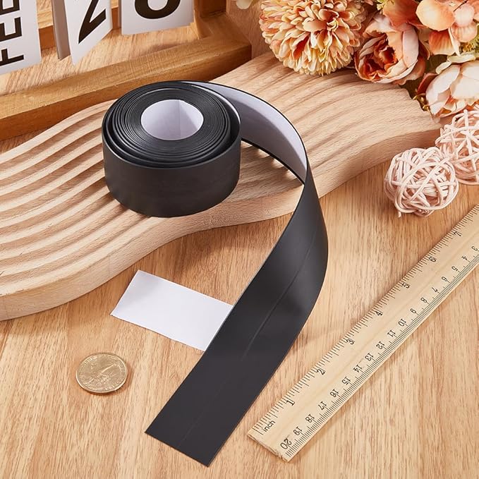CRASPIRE 10.5Ft x 1.5in Black Caulk Tape Sealant Tape Self Adhesive Waterproof Sealing Corner Caulking Strip for Wall Floor Kitchen Bathroom Corner Protector Decorative Edge Bathtub Shower Sink