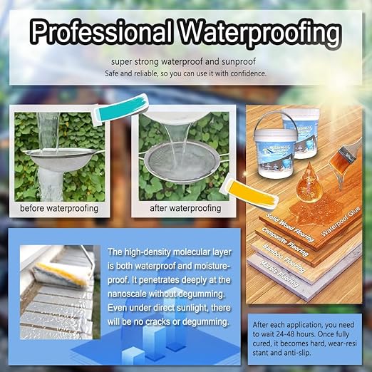 Waterproof Sealant, Transparent Waterproof Coating, Transparent Repairing Leak Adhesive, Suitable for Roof, Wall, Bathroom, Shower, Indoor and Outdoor, 35oz