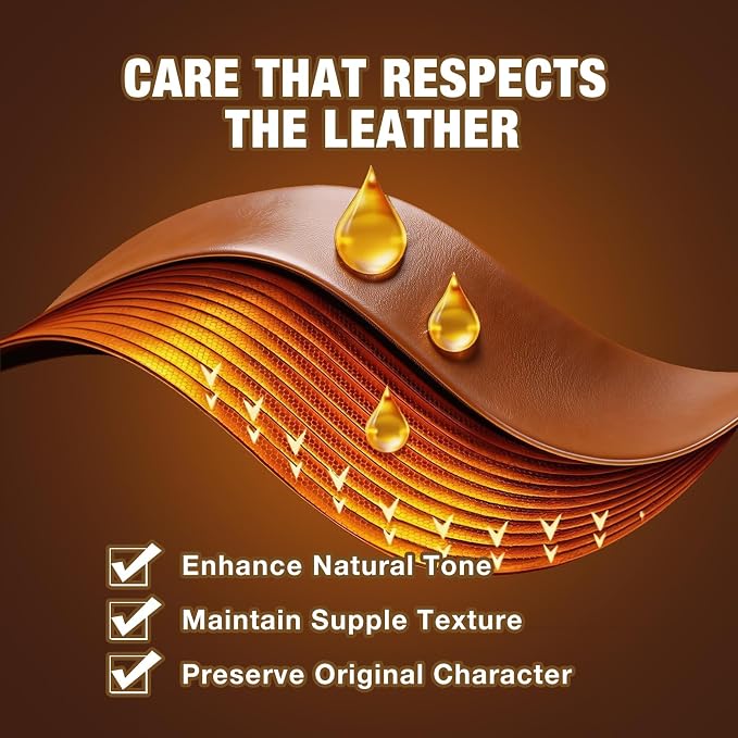 Leather Conditioner & Repair Cream: Leather Cleaner and Conditioner for Car Seats and Interiors - Repair Conditioning Salve for Furniture Couches Shoes Purse Bags(8 Oz)