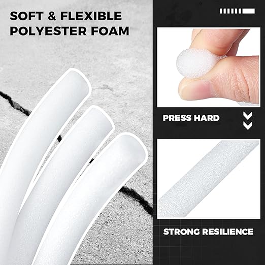 MotiMind 1 Inch x 100 ft Foam Backer Rod for Gaps Joints Concrete Crack Filler Caulk Saver Bulk Foam Backing Rod Concrete Filler Rope for Weather Stripping Door Seal (White)