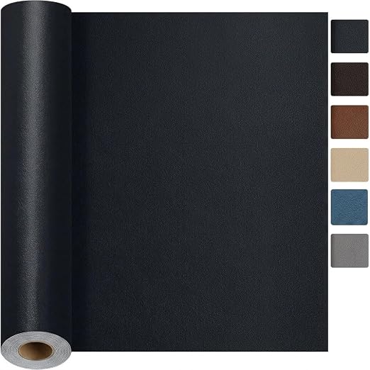 Qextce Leather Repair Patch, Black, 8x100 Inch | Self-Adhesive, Waterproof, Wear Heat Resistant, Vinyl Leather Repair Kit, For Furniture, Car Seat, Sofa, Couch, Luggage