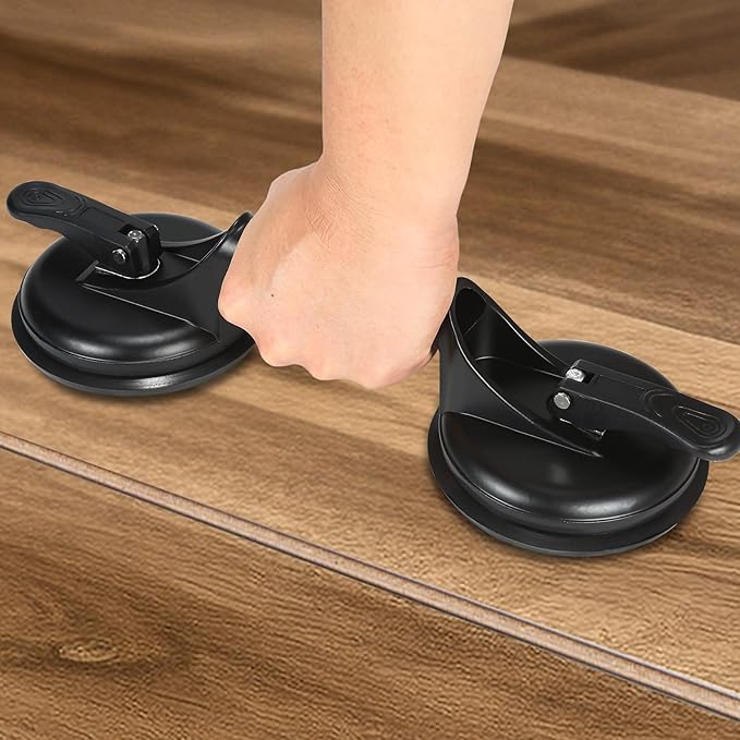 Floor Gap Fixer Tool for Laminate Floor Gap Repair Plank Grabber Includes Heavy Duty Aluminum Suction Cup and Fiberglass Handle Rubber Mallet (Can't Use on Scraped Surface Floor)