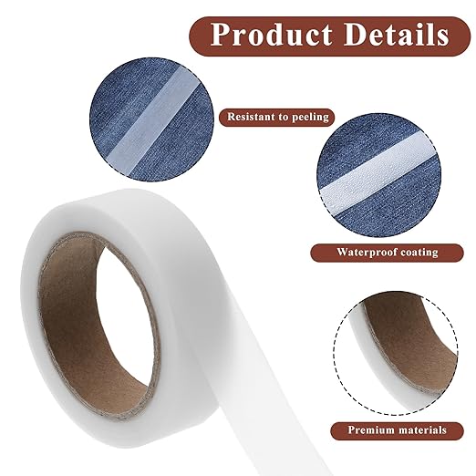 Seam Tape, 65' Iron on Hot Melt Seam Sealing Tape, Waterproof Fabric Repair Adhesive Fusible Tapes for Outdoor Gear Raincoat Tent Awning Sportswear