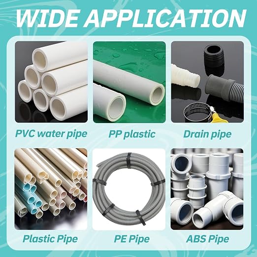 4OZ Clear PVC Drain Pipe Glue with Brush Applicator,Super Strong Waterproof Pipe Adhesive for PVC,PP,ABS,Acrylic & EVA Foam Repair