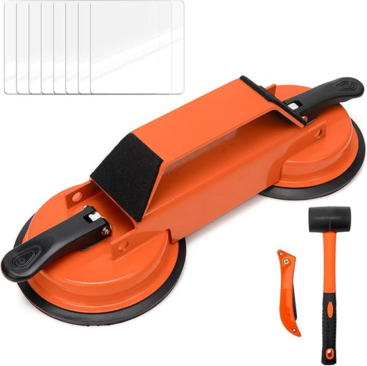 Floor Gap Fixer Tool – Heavy Duty 45° Striking Surface Floor Gap Repair Tool Enhanced Suction Cup with Slot Cutter, Hammer and 8pcs Sticky Pads for Fixer Laminate/Vinyl Flooring Tools
