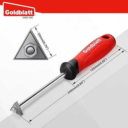 Goldblatt Grout Removal Tool with Replacement Carbide Tip - Professional Grout Cleaner, Caulking Remover, Scraper with Soft-Grip Handle, for Cleaning Floor Ceramic Tile Gaps, Tile Joints or Corners