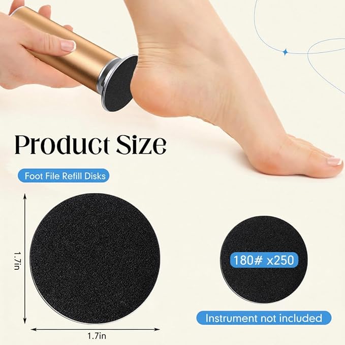 Gisafai 250 Pcs 180 Grit Sanding Replacement Pad Bulk Sandpaper Disk for Electric Foot File Callus Remover Tool Black Foot File Disc for Men Women Heels Dead Cracked Skin Dry Dead Skin Removal