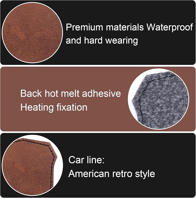 SmallCat 10 PCS Shield Shape Leather Patches for Hats, Iron on Blank Patches, Artificial Leather Patches for Laser Engraving, Repair Patches for Sewing Crafts for Hats, Jackets - Dark Brown
