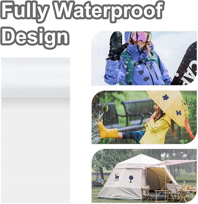 Waterproof Fabric Repair Tape Tent Repair Kit - Outdoor Gear Tenacious Fix Tape Self Adhesive Nylon Patches for Clothes, Tent, Down Jacket, Backpack (78.8 x 3 Inches, White