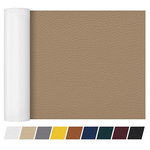 Leather Repair Patch Tape 16×55 inch Furniture Leather Strong Self Adhesive Tape for Sofas Couch Car Seats Cabinets Bags Anti Scratch Patches First Aid Patch Fixing Leather Beige