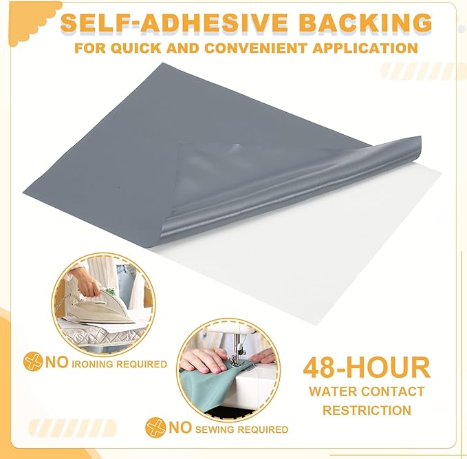 PATIKIL Nylon Repair Patch 8 x 6 Inch, 6pcs Self-Adhesive Down Jacket Repair Patches Waterproof Fabric Repairing Tape for Tents Sleeping Bag Outdoor Camping Gear, Gray