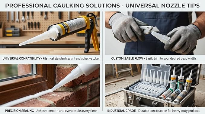 30pcs Plastic Caulking Gun extender Caulk Nozzle Tip Tool (0.51, Pounds)