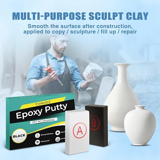 Epoxy Putty 10oz High Strength Filler Metal Wood Tile Ceramic | Strong bonding, fast cure, fits metal wood tile ceramic, moldable sculpt fill clay, waterproof putty stops leaks permanently