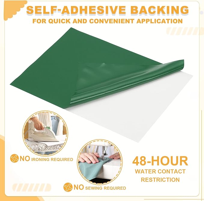 PATIKIL Nylon Repair Patch 8 x 6 Inch, 6pcs Self-Adhesive Down Jacket Repair Patches Waterproof Fabric Repairing Tape for Tents Sleeping Bag Outdoor Camping Gear, Green