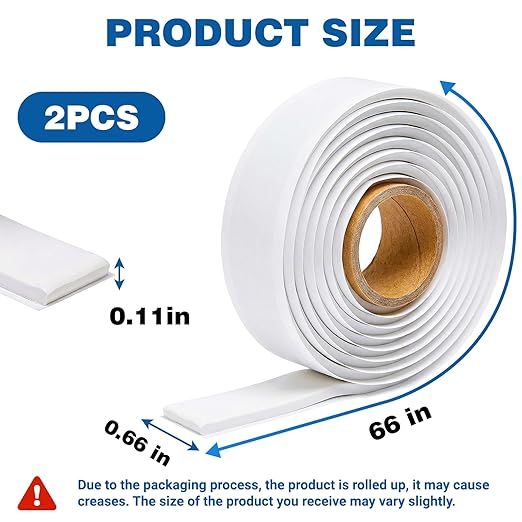 U0U Moldable Silicone Putty,Waterproof Multi Purpose Butyl Seal Putty Tape 66 x 0.6 Inches,Plumbers Duct Seal Putty for Sink Drain Gap Wall Repair (White, 0.6 x 66inch/2pcs)