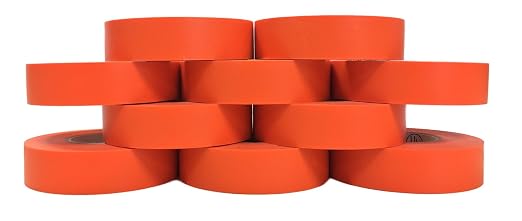 TradeGear Orange 10 Pack - UL Listed Colored Electrical Tape, 60 ft x 3/4 in, 600V, Flame Retardant, Waterproof, Rubber Adhesive - Phase Marking, Wire ID, Automotive