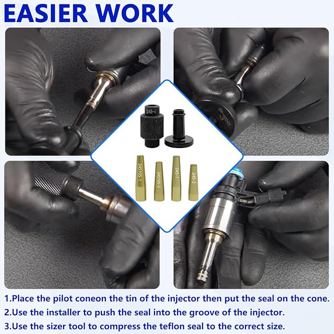 ZKTOOL GM245 Fuel Injector Rail Assembly Remover Tool Fuel Injector Seals Install Replace Tools Set Compatible with Cadillac Saturn Pontiac Chevrolet Subaru 6706 EN-49248 EN-49245 EN-51105 18683AA000