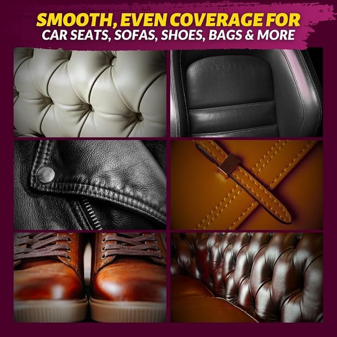 COCONIX Leather & Vinyl Recoloring Balm - Dark Brown | Restore Faded, Worn, and Peeling Leather and Vinyl on Sofas, Chairs, and Car Seats | Vibrant Colors with Simple Application