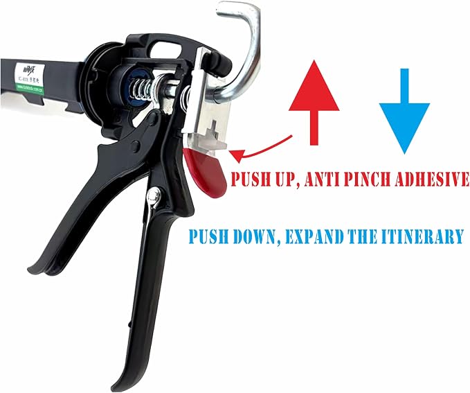 Caulking Tool Gun, Caulking Gun,Drive Stainless Steel Barrel Effort-saving with bearings,for Glass Window Bathroom Kitchen Installation