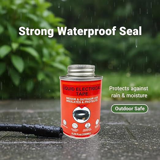 150ml Liquid Electrical Tape Insulating Repair Glue, Quick-Drying Waterproof High Temp Resistant Insulation Coating with Brush Cap for Wires Cables Outdoor Electrical Equipment Fixing