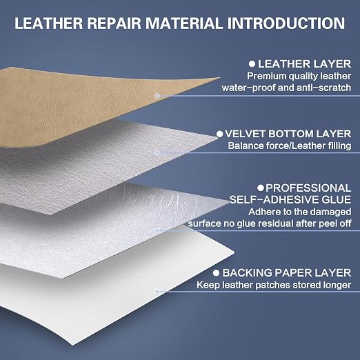 Self Adhesive Leather Repair Patch Kit, 31.4 in x 16 in Large Vinyl Leather Repair Tape for Furniture, Car Seat, Couch, Sofa, Chair Retro Beige