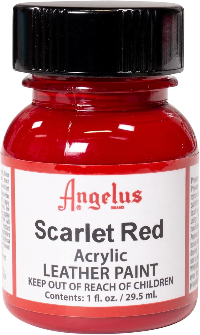 Angelus Acrylic Leather Paint, 1 oz, Scarlet