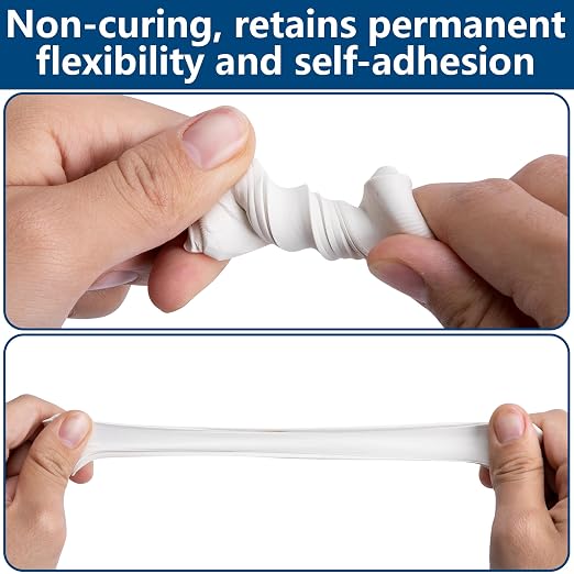 79 x 1 Inches Moldable Silicone Putty, 5mm Thick Waterproof Butyl Seal Putty Tape, White Insulating Duct Seal Puttys Tape for Pipe Gap Wall Repair
