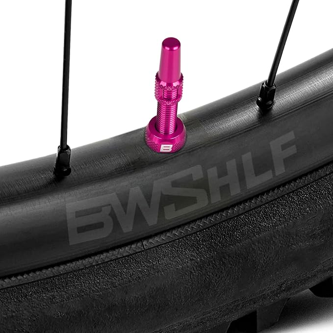 BWSHLF Tubeless Presta Valve Stem 40/44/55/60/65/80/100 mm, Super Light Alloy Presta Valve Stem Kit with Valve Core Remover Tool and Valve Stem Caps - Multiple Color and Size Options(Pair)