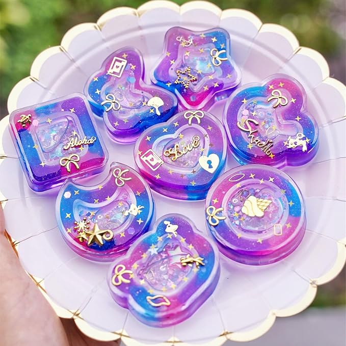 Resin Shaker Molds Set Kawaii Charms Pack of 41 Silicone Trays Precision Tip Applicator Bottle Kit Bundle