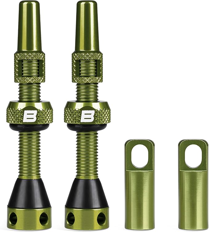 BWSHLF Tubeless Presta Valve Stem 40/44/55/60/65/80/100 mm, Super Light Alloy Presta Valve Stem Kit with Valve Core Remover Tool and Valve Stem Caps - Multiple Color and Size Options(Pair)