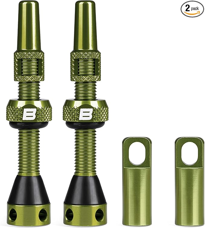 BWSHLF Tubeless Presta Valve Stem 40/44/55/60/65/80/100 mm, Super Light Alloy Presta Valve Stem Kit with Valve Core Remover Tool and Valve Stem Caps - Multiple Color and Size Options(Pair)