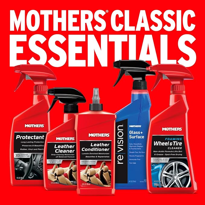Mothers Leather Conditioner, 12 oz. — Advanced pH Balanced Formula with Lanolin & Neatsfoot Oil, Replenishes Natural Oils Lost to Heat & Sun, Protects & Prevents Fading, Drying & Cracking (06312)