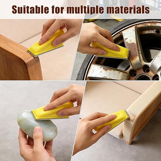 ZEHIQ 3.5”x1” Mini Detail Hand Sander Kit, 130Pcs 40-1000 Grit Hook-and-Loop Aluminum Oxide Sandpaper, Ergonomic Micro Sanding Block for Woodworking, 3D Printing, Metal Polishing & DIY Crafts