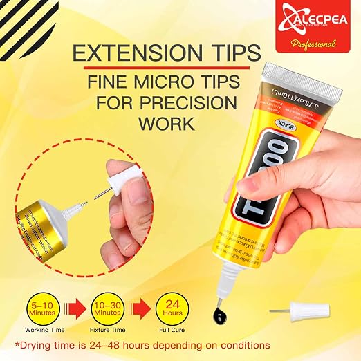 ALECPEA Upgrade T-7000 Black Adhesive Glue - 2PCS 110ml | High-Performance Waterproof Adhesive for Precision Repairs, Perfect for Phone, Electronics, Jewelry, and Crafts
