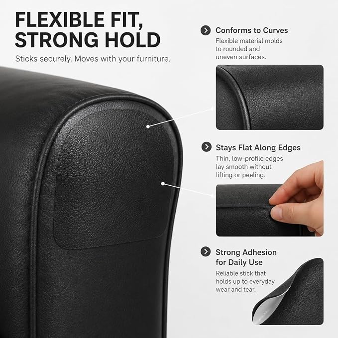 Self Adhesive Leather Repair Patch 24x54 Inch, Large Vinyl Repair Kit，Black | Leather Tape for Furniture, Couch, Sofa, Car Seats. Waterproof, Strong Adhesion, Easy Cut Pleather Patch Waterproof Scratch