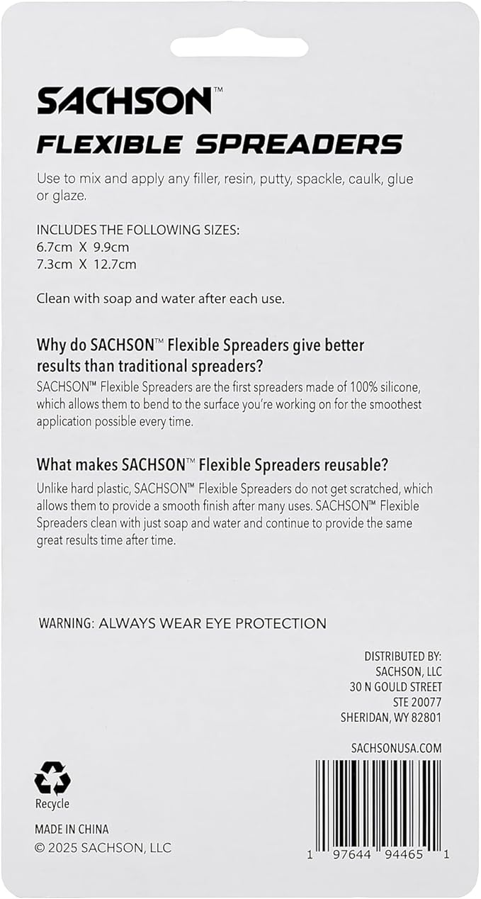 Flexible Spreaders - Made of 100% Silicone - Reusable Automotive Spreader for applying Body Filler, Resin, Putty, Spackle, Caulk, Glue, or Glaze (2 Piece)
