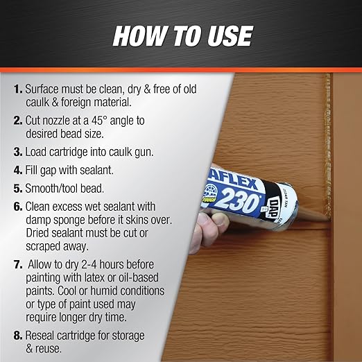 DAP Dynaflex 230 Premium Elastomeric Sealant, Cedar Tan, 10.1 Oz (7079818412) (Pack of 2)