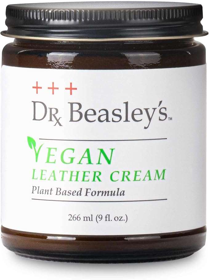 Dr. Beasley's Vegan Leather Cream 9 oz - Gentle Plant Based Formula, Conditions, Softens, UV Protection, Promotes Durability & Longer Life