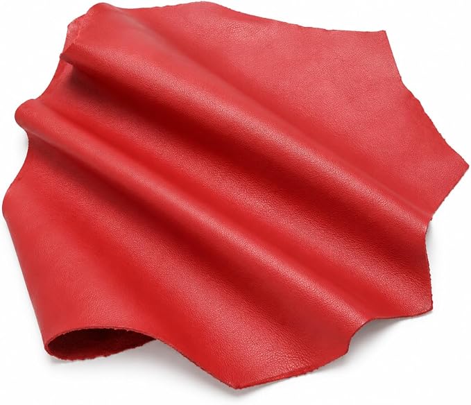 REED Leather HIDES - Cow Skins for Upholstery Crafts (100 Square Foot, RED) | Arts and Crafts
