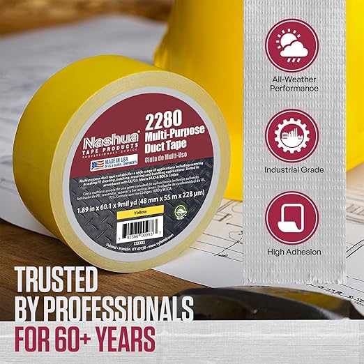 Nashua 2280 Brown Duct Tape, All Purpose, Water Resistant, 1.89 Inch x 60 yd, 1 Roll