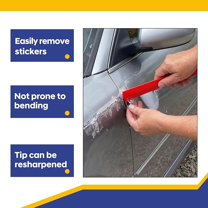 4Pcs Plastic Chisel Scraper Set Include - 3/4" & 7/8" & 1" & 1-1/2", Plastic Scraper Tool Car Chisel Scrapes Remover Tool for Removing Debris Film Adhesives