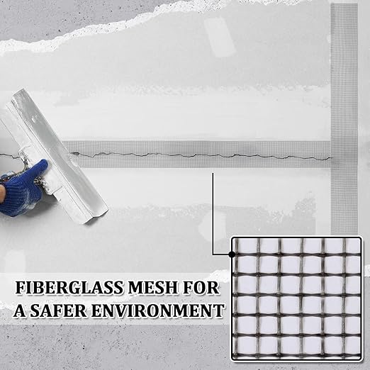 150 ft x 2 Inch Cement Board Joint Tape Self Adhesive Durable Gray Fiberglass Mesh Drywall Mesh Repair Tape for Cement Board Joints Repairing, Sealing and Strengthening
