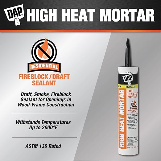 DAP High Heat Fire Resistant Mortar, 10 Oz, Black (7079818854)