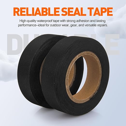 TPU Seam Sealing Tape – Waterproof Heat-Seal Fabric Repair Tape for Tents, Outdoor Gear, and Apparel – 0.79 in x 5.47 yd, Black