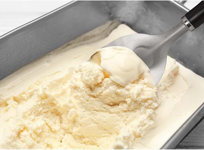 HIC Kitchen Classic Ice Cream Parlor Spade, Stainless Steel, Wide Flat Blade For Ice Cream Cakes Gelato Sorbet Frozen Yogurt