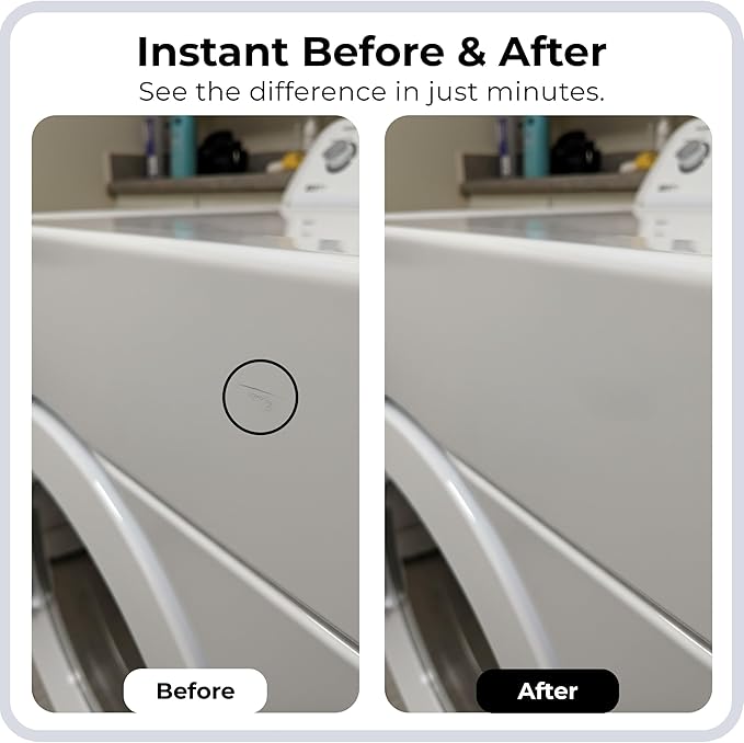 spot. High-Gloss White Touch Up Paint – Porcelain and Appliance Repair for Chips, Stains, Scratches, and Cracks on Fridges, Microwaves, Dishwashers, Dryers, Tiles, and Metal Surfaces – 1 fl oz